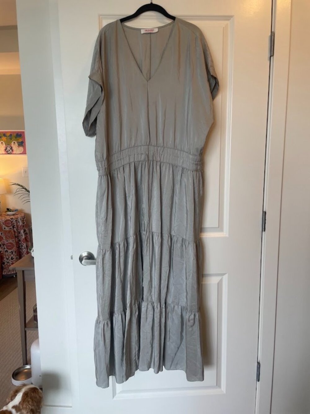 Organic by John Patrick 100% Silk Tiered Maxi Dress One Size - Picture 3 of 5